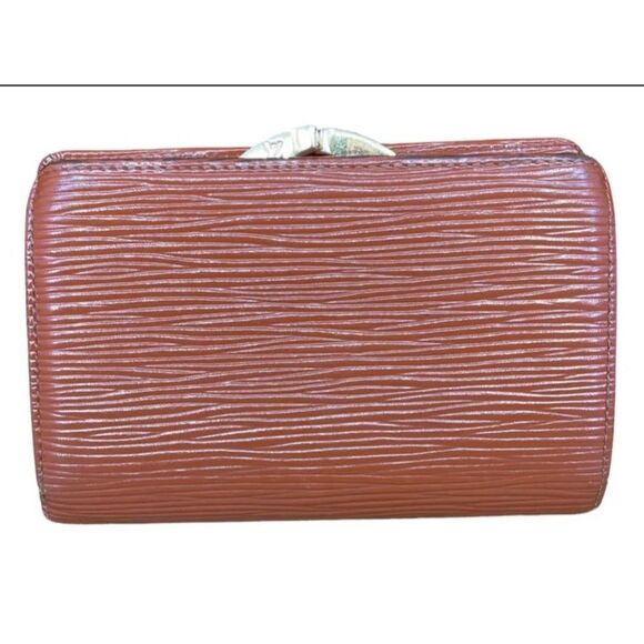 LOUIS VUITTON KISSLOCK BIFOLD WALLET BROWN EPI LEATHER - Picture 6 of 9